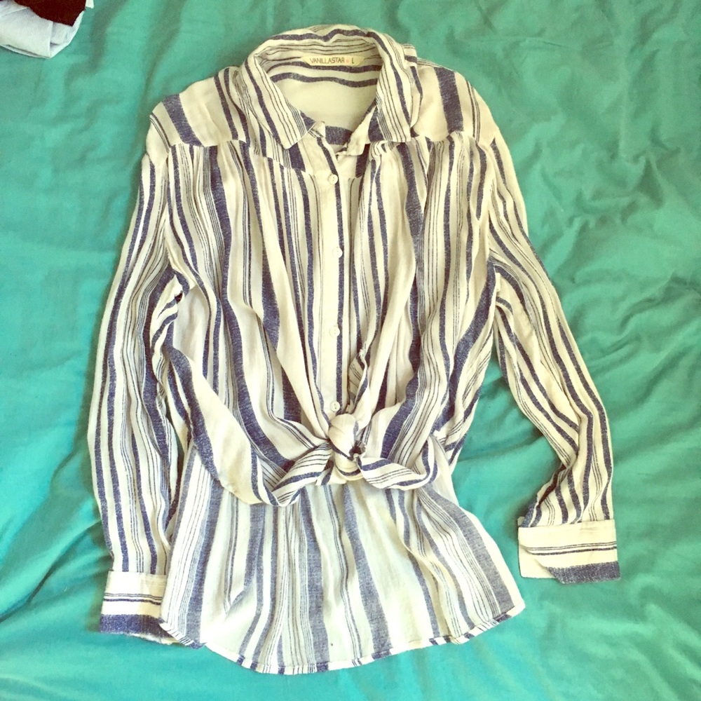 Flowy striped button down shirt